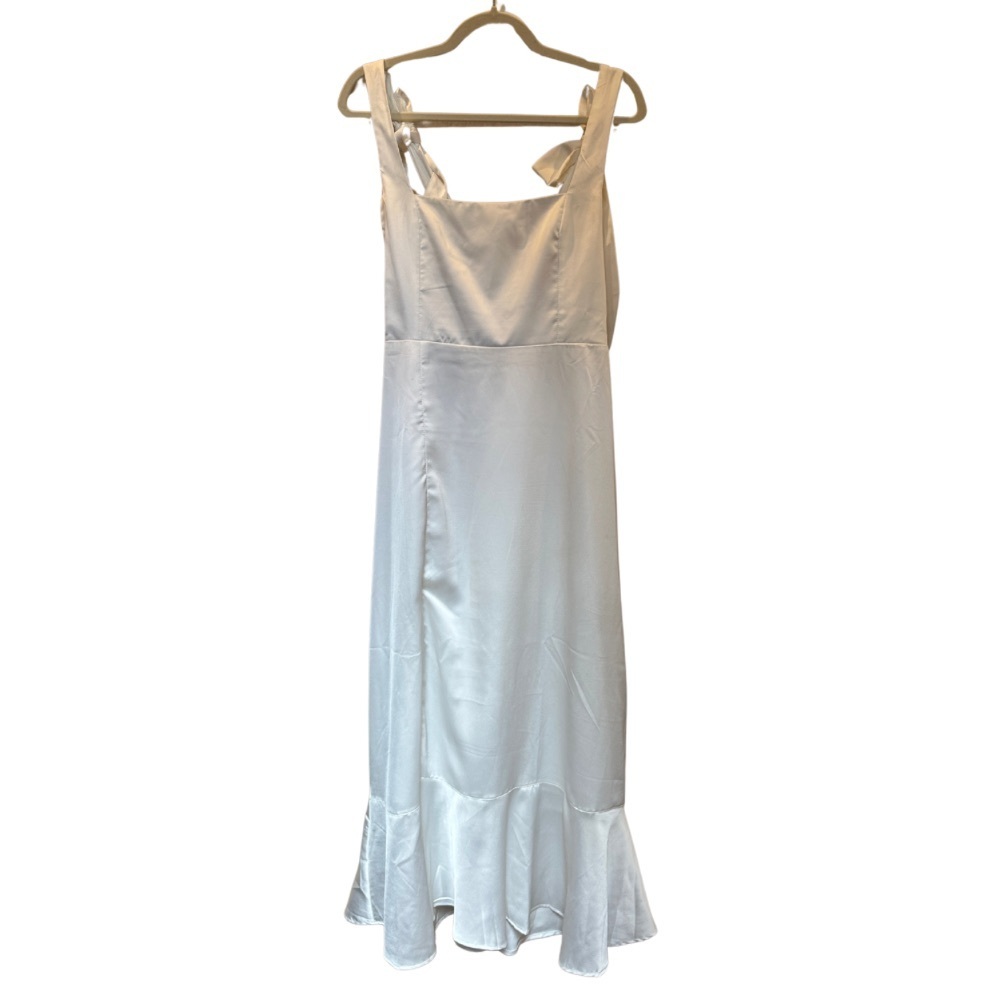 Show Me Your Mumu Garden Midi Dress – Ivory Luxe Satin – Size M